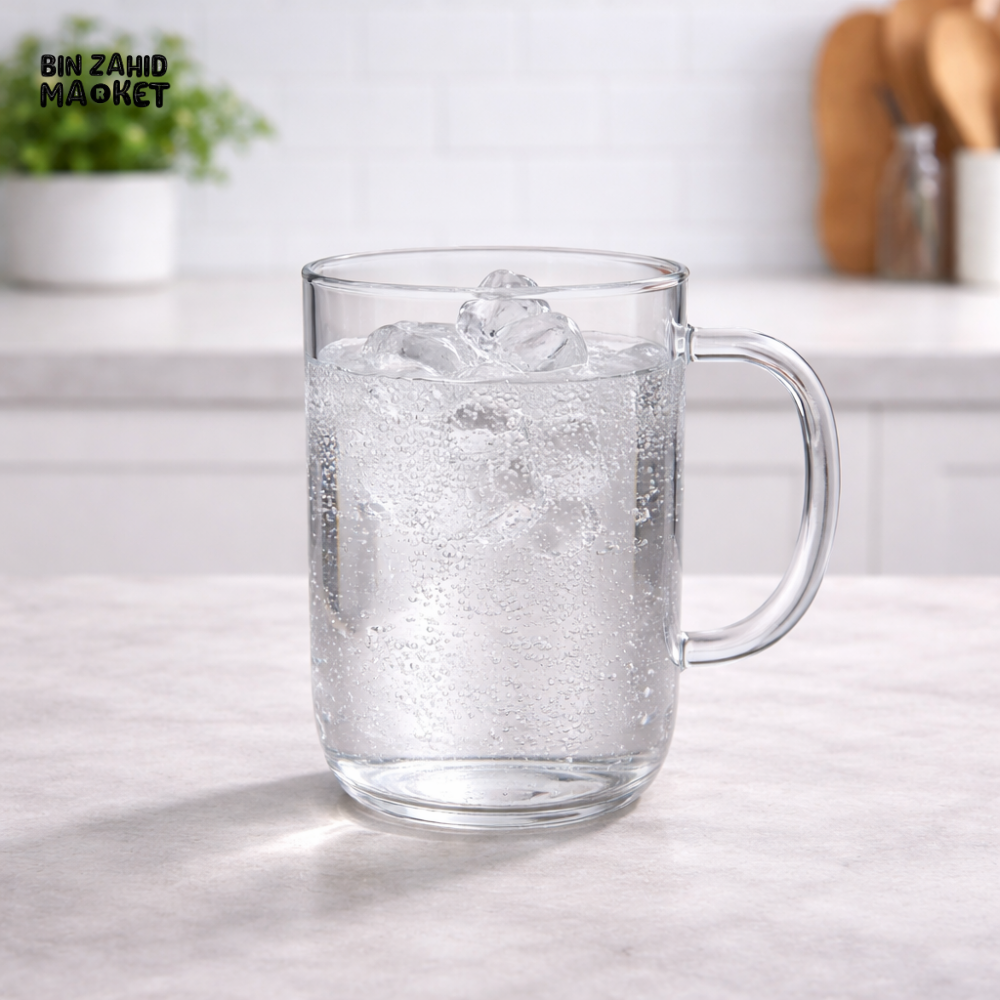 DANNY HOME BOROSILICATE GLASS CUP SET WITH HANDLE 330ML 2PCS HEAT RESISTANT TEA COFFEE MUGS XF007