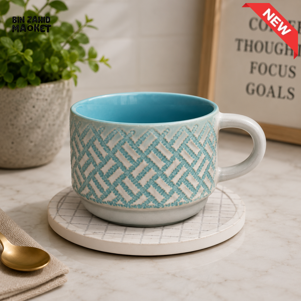 DANNY HOME CERAMIC COFFEE MUG – 6 PCS CUP & SAUCERS SET