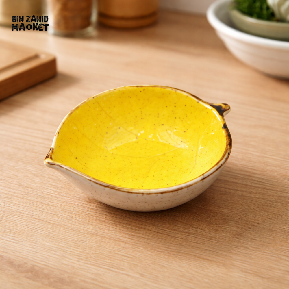 DANNY HOME CERAMIC SPECKLED YELLOW DIPPING SAUCE BOWL 4.25 INCH SERVING DISH CZT23-57