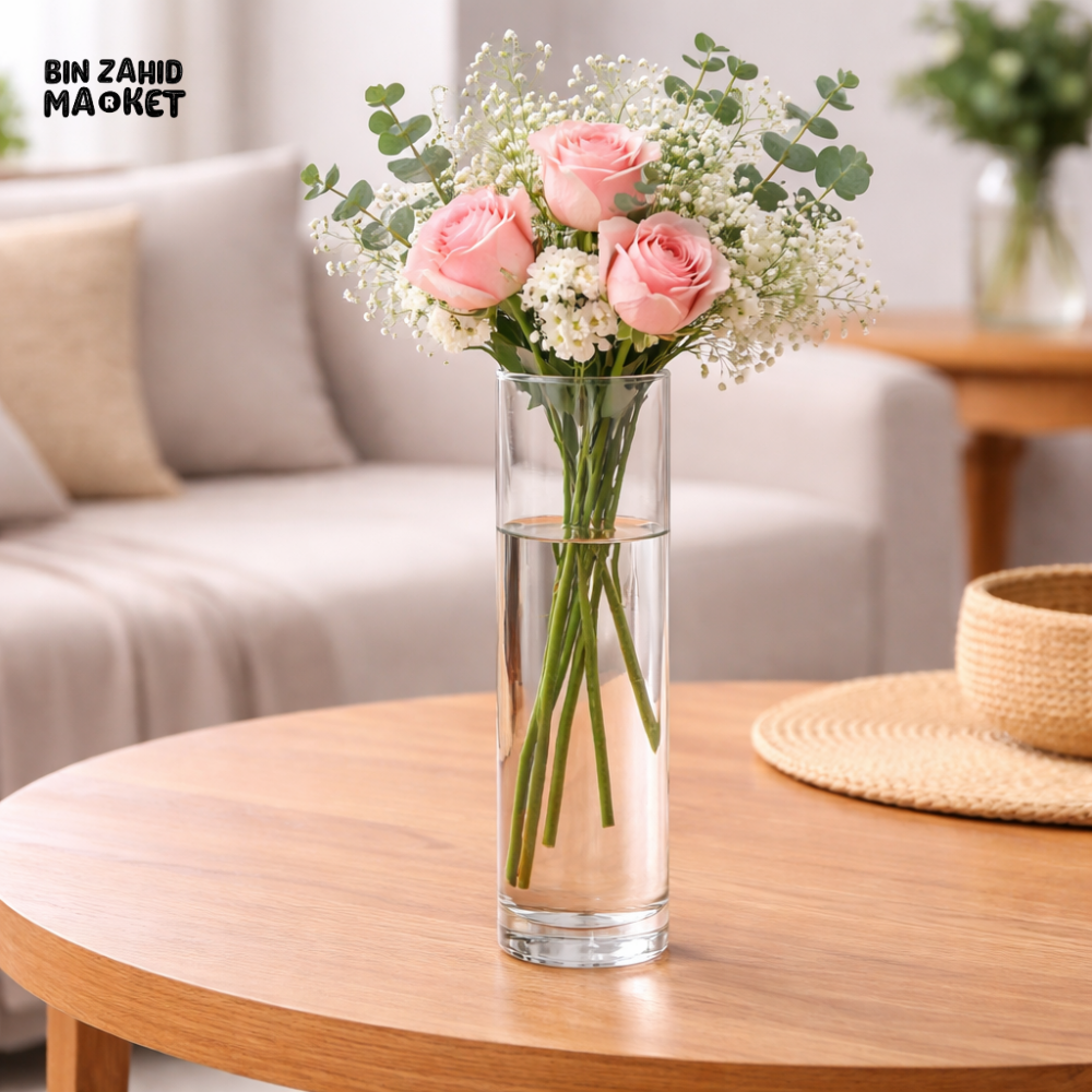 DANNY HOME CLEAR CYLINDER GLASS FLOWER VASE -CB-49