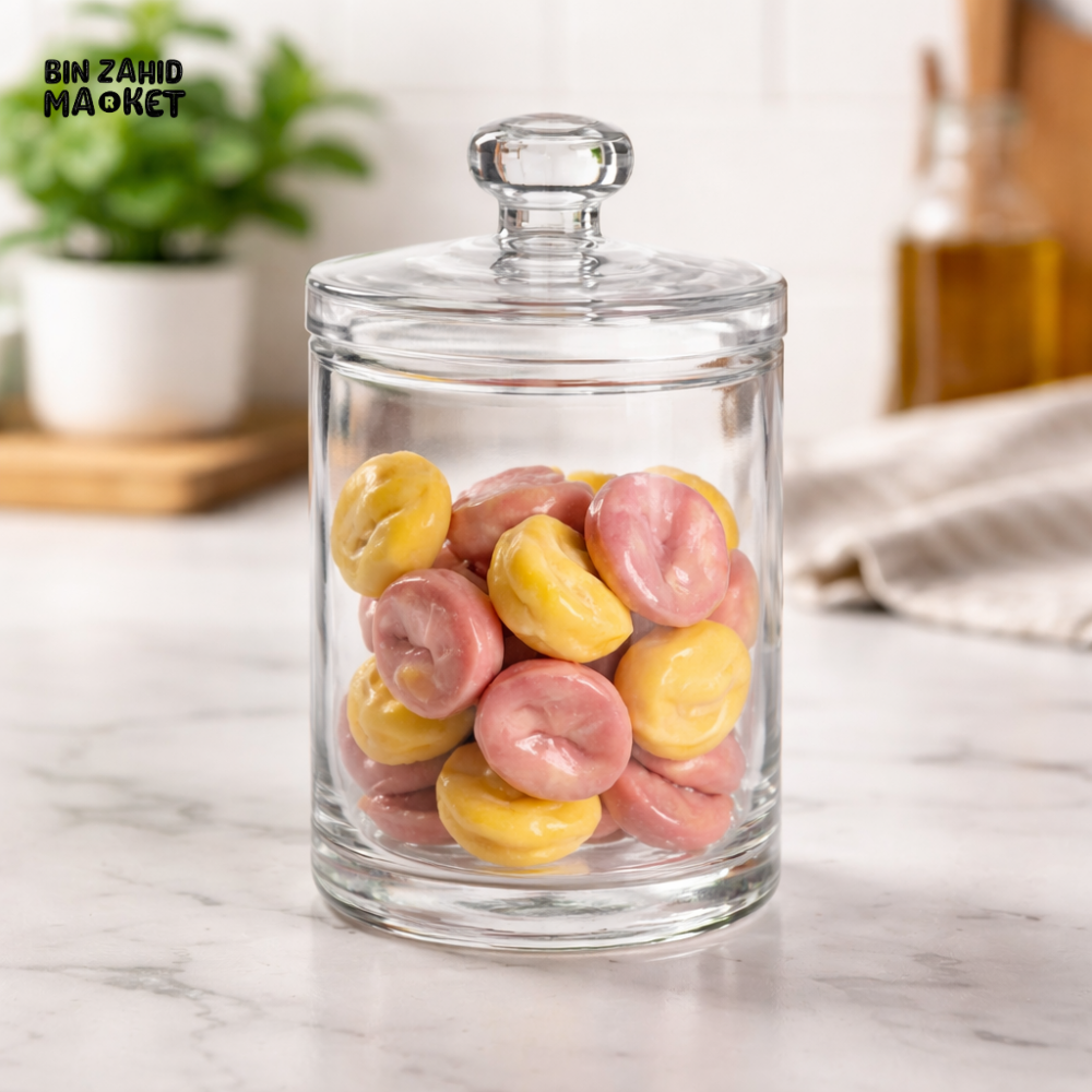 DANNY HOME CLEAR GLASS CANDY STORAGE JAR WITH LID 2 LITRE -CB-200