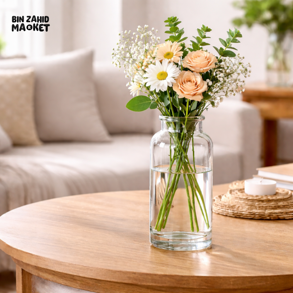 DANNY HOME CLEAR GLASS FLOWER VASE SMALL -CB-93