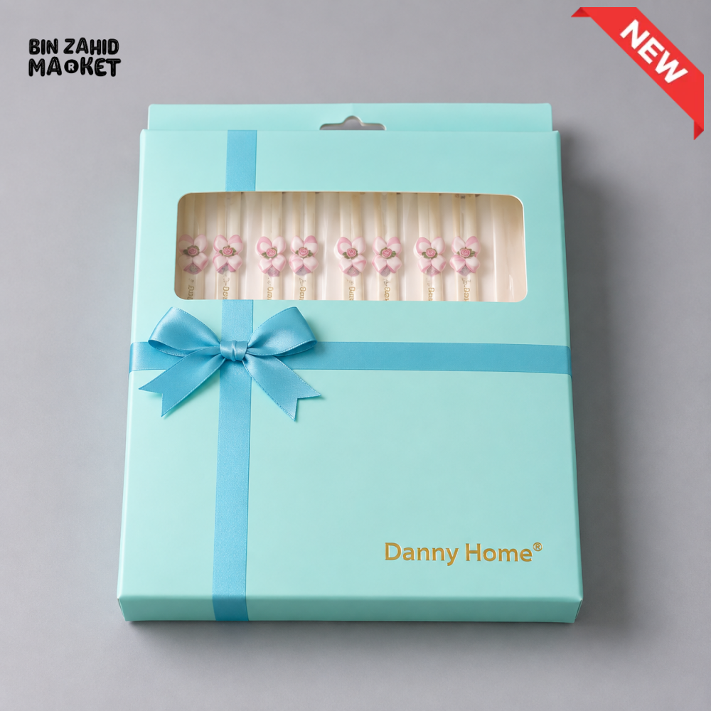 DANNY HOME DECORATIVE FLORAL CUTLERY SET IN GIFT BOX - 5 PIECE SET
