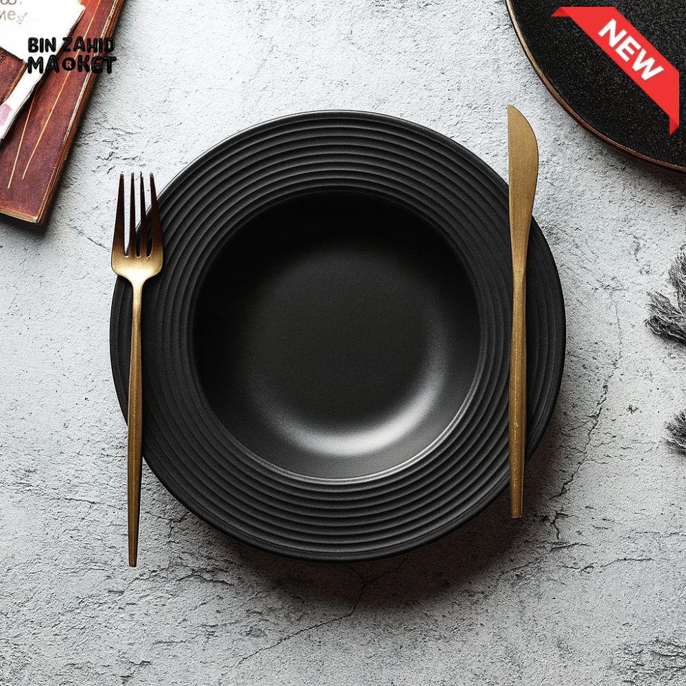 DANNY HOME DEEP BLACK ROUND DINNER PLATE - D40-2