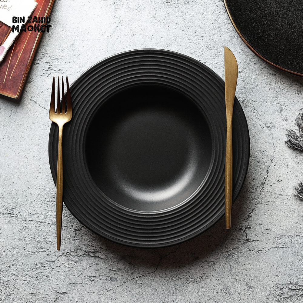 DANNY HOME DEEP BLACK ROUND DINNER PLATE - D40-2