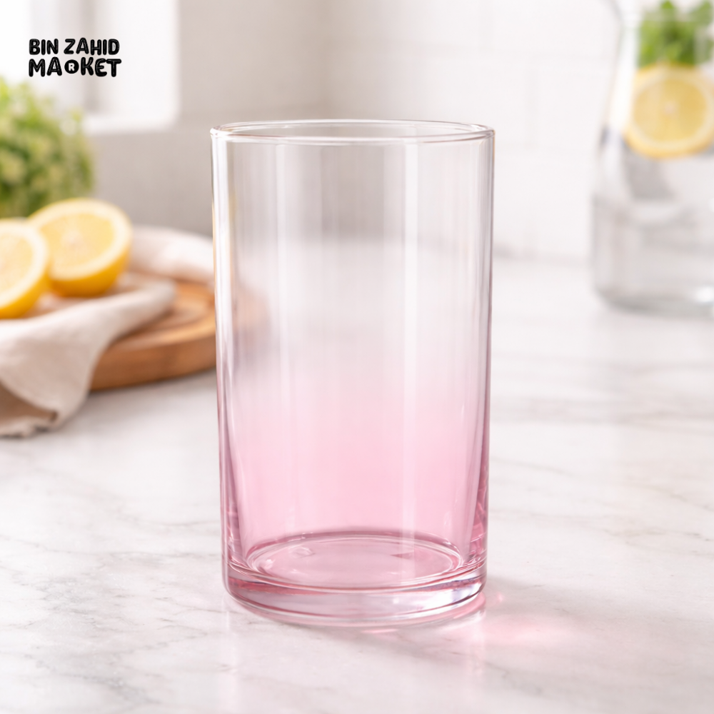 DANNY HOME GLASS DRINKING TUMBLER SET 390ML HIGHBALL CLEAR GLASSWARE 4PCS MODERN KITCHEN DRINKWARE CB25-25