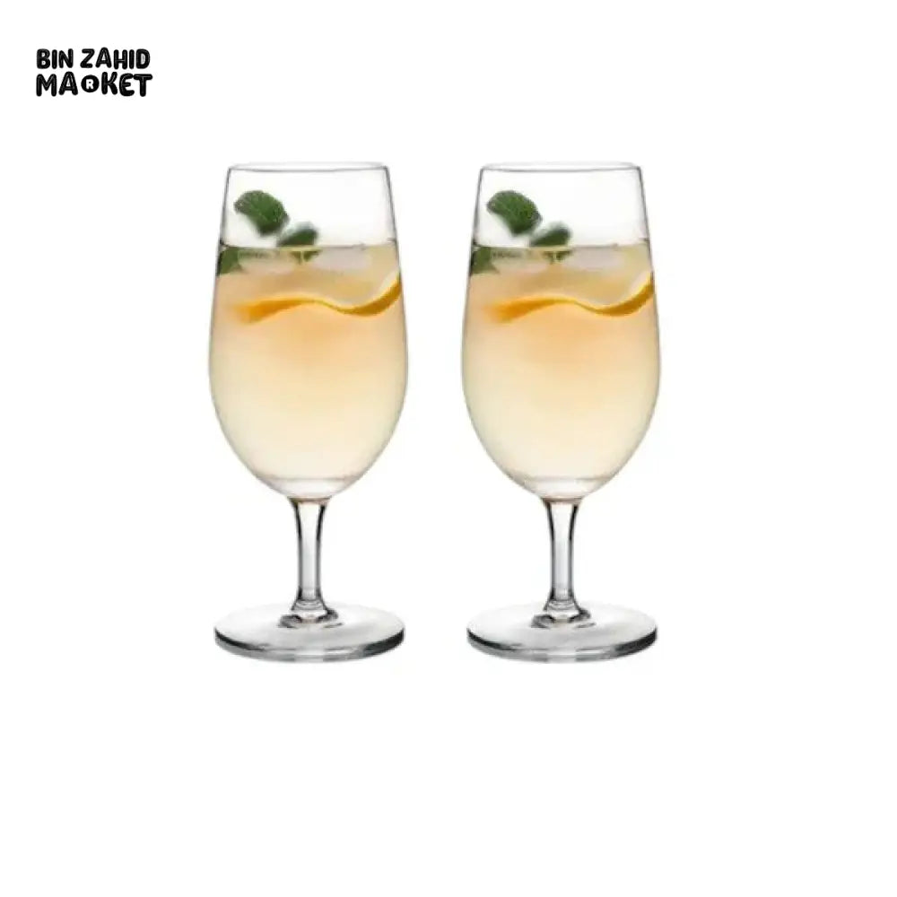 DANNY HOME GLASS SET 2 PIECE WITH LEMON & MINT – ELEGANT STEMWARE FOR COCKTAILS & DINING CRY08