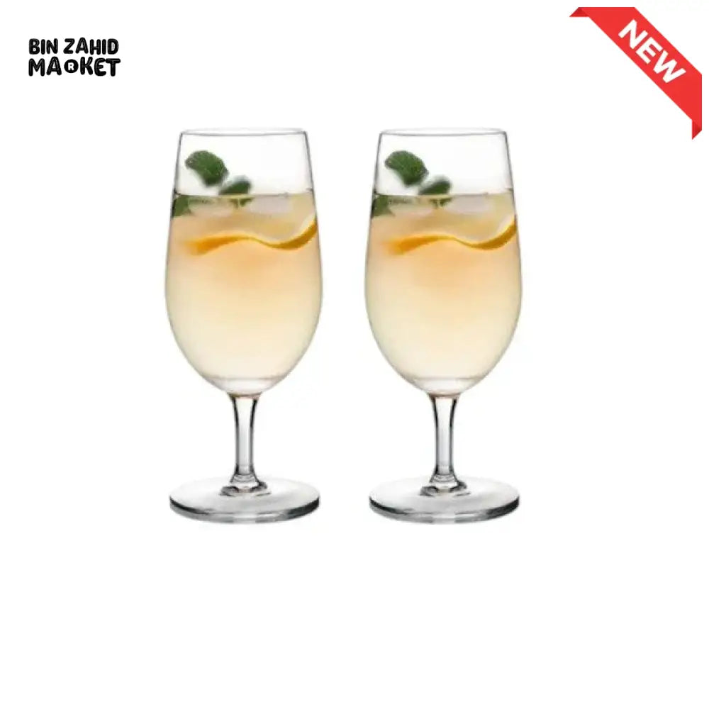 DANNY HOME GLASS SET 2 PIECE WITH LEMON & MINT – ELEGANT STEMWARE FOR COCKTAILS & DINING CRY08