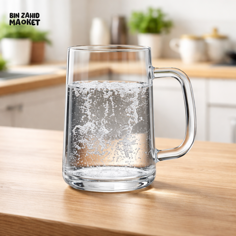 DANNY HOME HIGH QUALITY CLEAR GLASS MUG SET 300ML 2PCS WITH HANDLE FOR COFFEE TEA JUICE XF004
