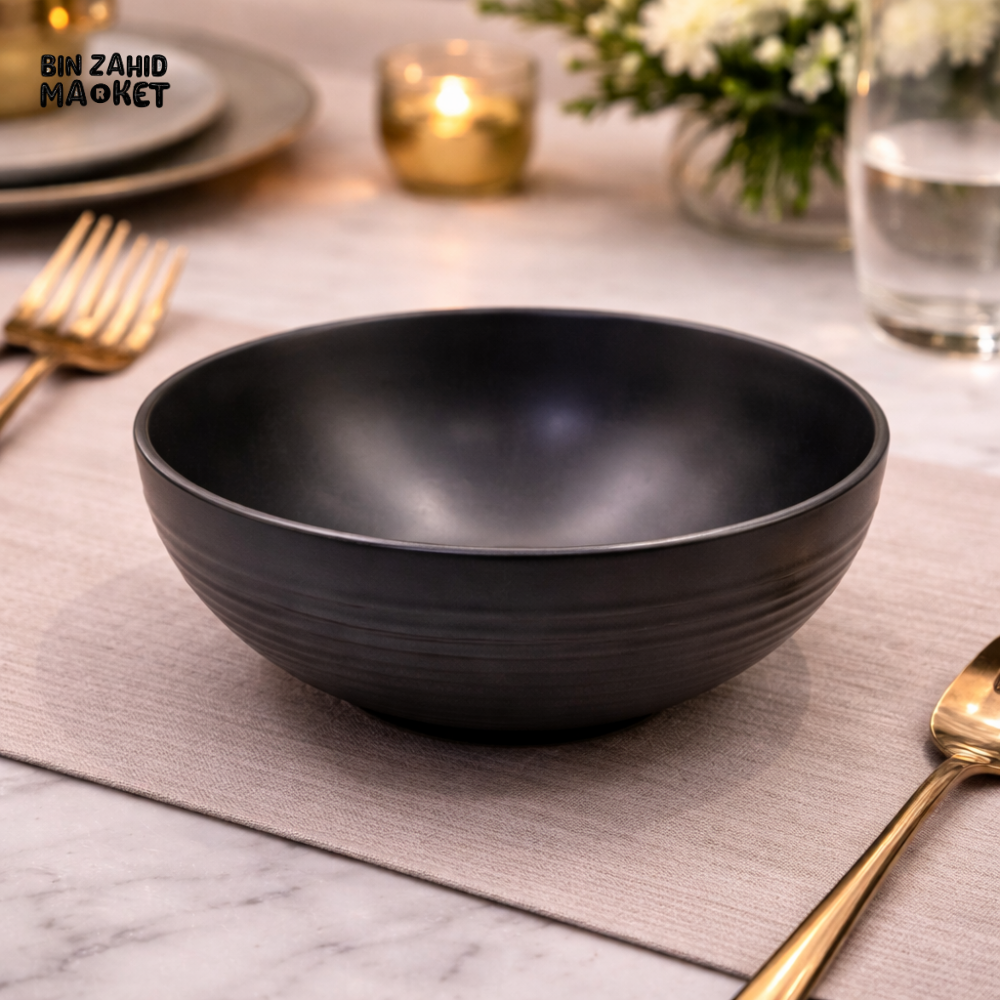 DANNY HOME LUXURY BLACK CERAMIC SERVING BOWL 20CM -A40-6