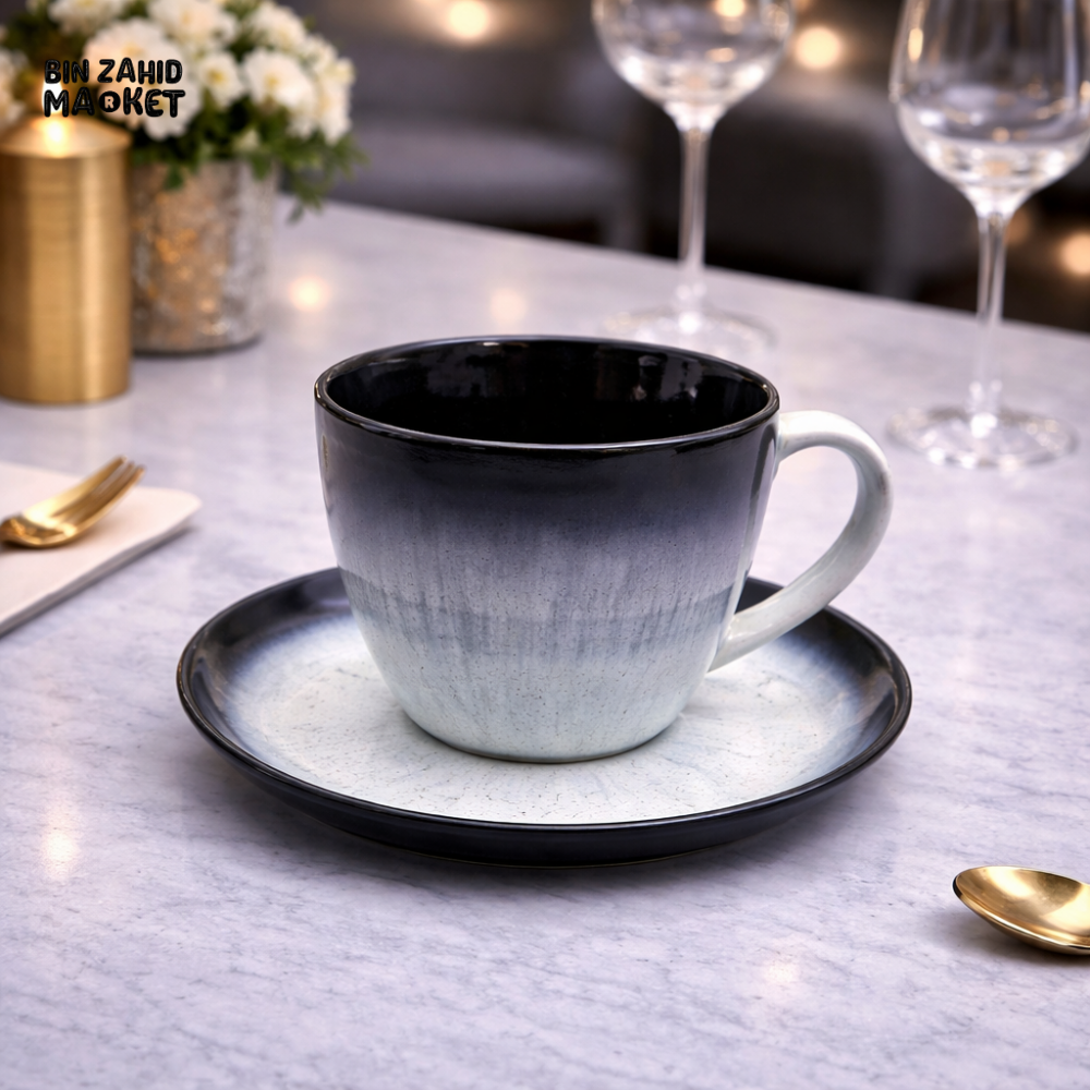 DANNY HOME LUXURY GRADIENT CERAMIC CUP & SAUCER SET – 6 PIECE 300ML - T26-08 Brilliant Mugs