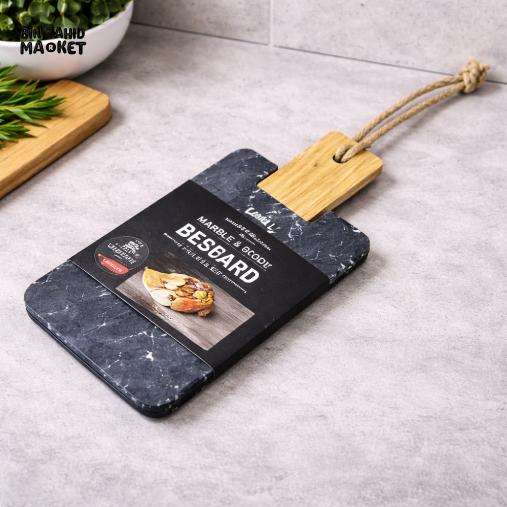 DANNY HOME MARBLE & WOOD SERVICE TRAY 25X15CM RECTANGULAR SERVING FOOD DISPLAY TRAY HOME DÉCOR CZT44-19