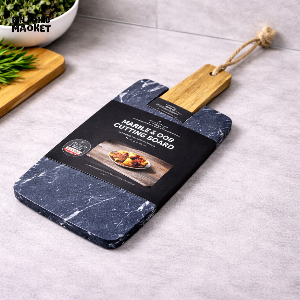DANNY HOME MARBLE & WOOD SERVICE TRAY 38X18.5CM RECTANGULAR SERVING CHEESE BOARD DISPLAY TRAY HOME DÉCOR CZT44-16