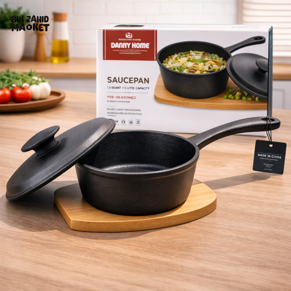 ZYB190 MINI CAST IRON CASSEROLE POT WITH LID 15CM – HEAVY DUTY DUTCH OVEN COOKING POT WITH DUAL HANDLES