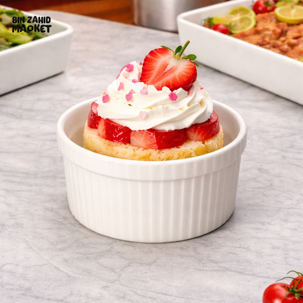 DANNY HOME MINI CERAMIC RAMEKIN CUP 230ML– CUPCAKE SOUFFLE & DESSERT BAKING DISH OVEN SAFE - CPK-020