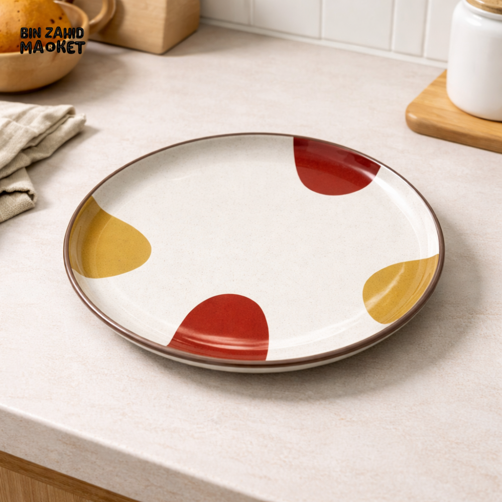 DANNY HOME MODERN CERAMIC DINNER PLATE 10.5 INCH ROUND MULTICOLOR SERVING PLATE T33-01