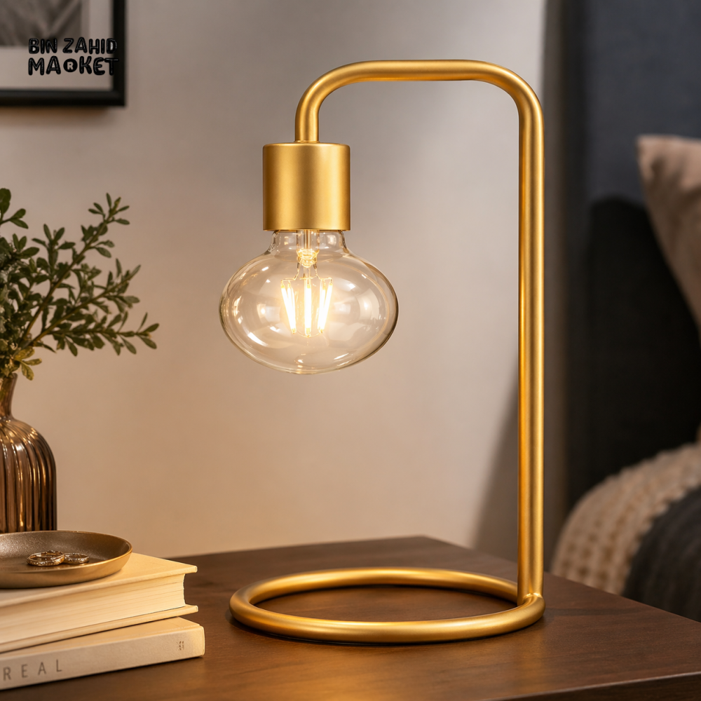 DANNY HOME MODERN GOLD METAL TABLE LAMP WITH GLASS BULB MINIMALIST DECORATIVE DESK LIGHT TL-060-3