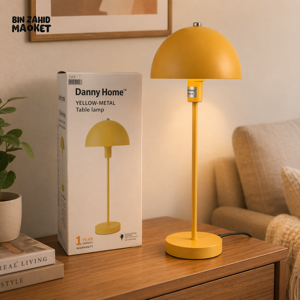 DANNY HOME MODERN YELLOW METAL TABLE LAMP β MINIMALIST DOME SHADE BEDROOM & LIVING ROOM DECOR TL-033-2