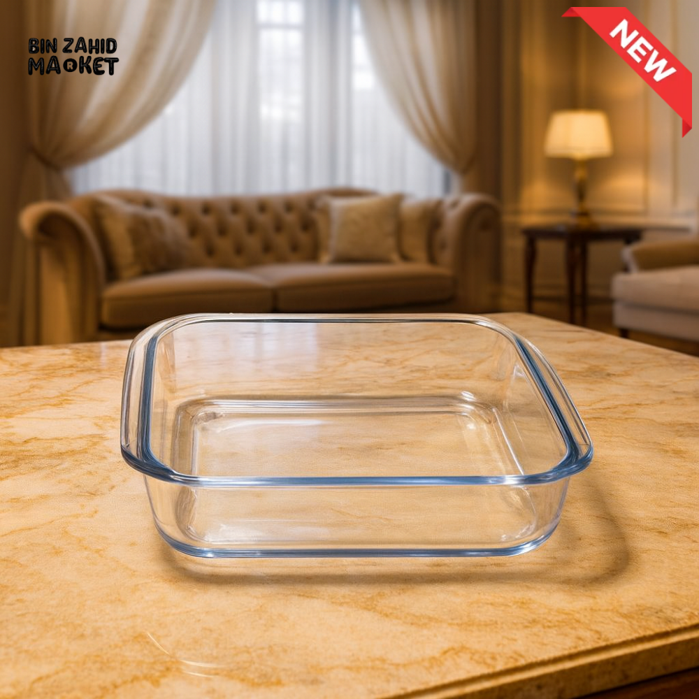 DANNY HOME OVENFRESH CLEAR SQUARE GLASS BAKING DISH OVEN SAFE COOKWARE 1.1 LITRE KP015