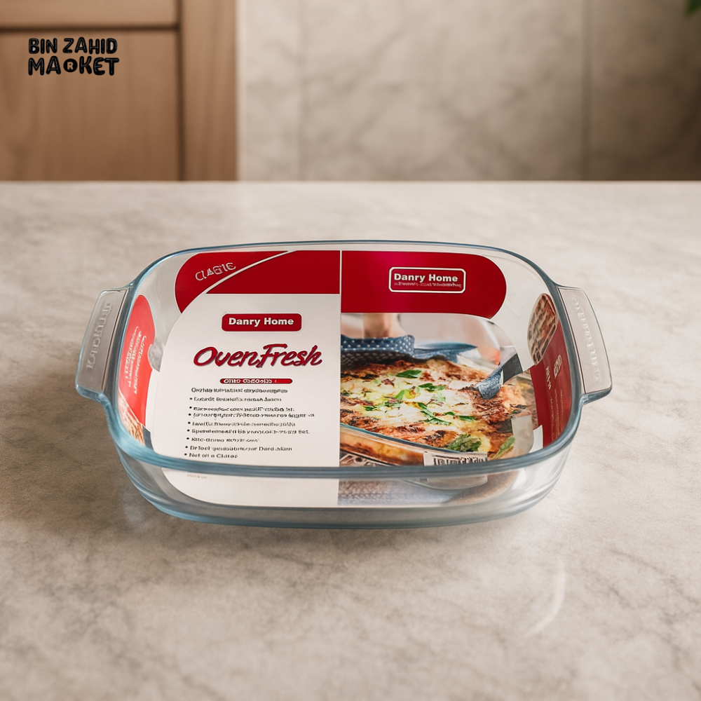 DANNY HOME OVENFRESH GLASS BAKING DISH RECTANGULAR OVEN SAFE COOKWARE 3.8 KP019