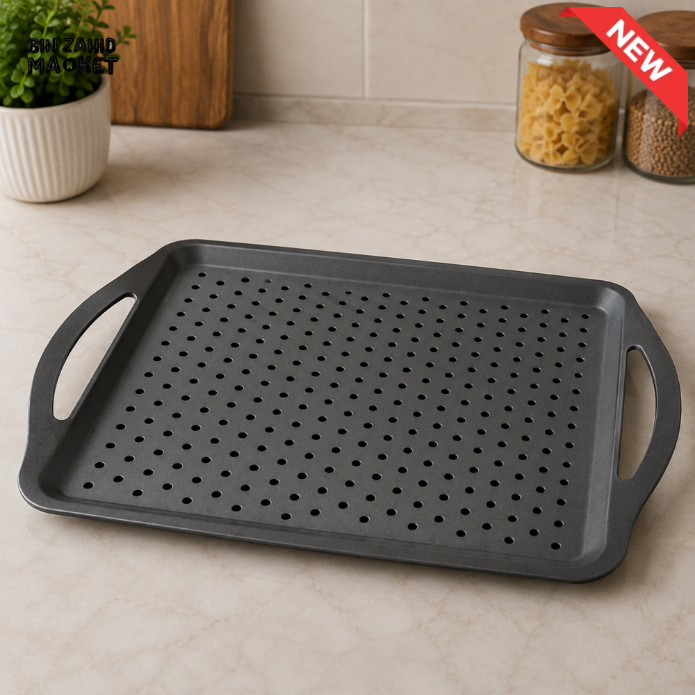 DANNY HOME PERFORATED NON-STICK BAKING TRAY WITH SIDE HANDLES - 41.5 x 29 CM