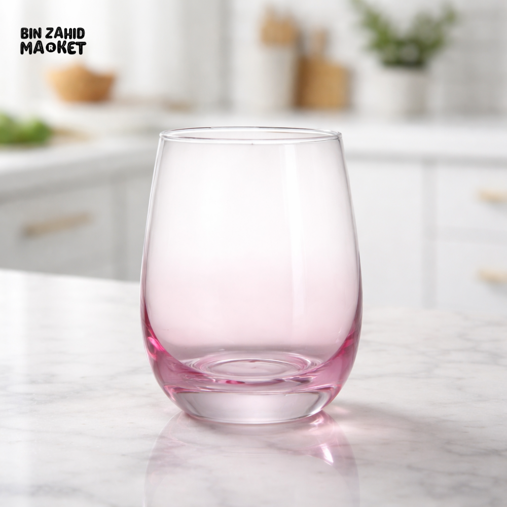DANNY HOME PINK STEMLESS GLASS SET 4PCS 345ML MODERN DRINKING TUMBLERS CB25-11