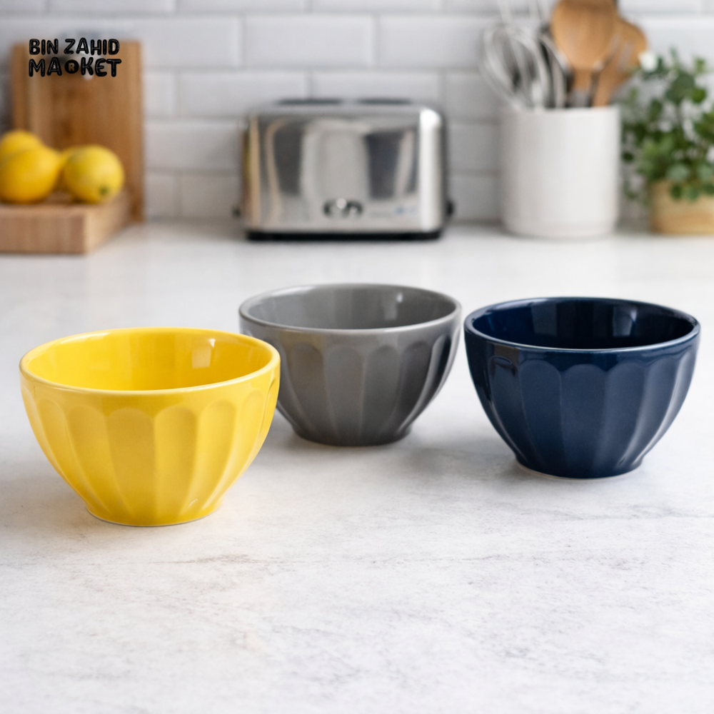 DANNY HOME PORCELAIN 4.25ββ BOWL 3PCS SET MULTICOLOR SERVING SNACK DESSERT BOWLS SE-015