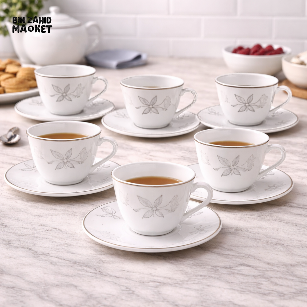 DANNY HOME PORCELAIN TEA CUP & SAUCER SET 6 PIECE -XWB190F-M