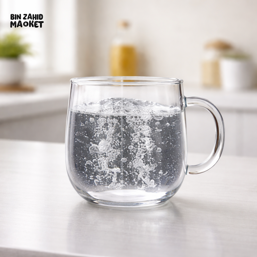 ANNY HOME PREMIUM 430ML HEAT-RESISTANT BOROSILICATE GLASS CUP WITH HANDLE 2PCS SET CLEAR COFFEE TEA DRINKING MUG XF006