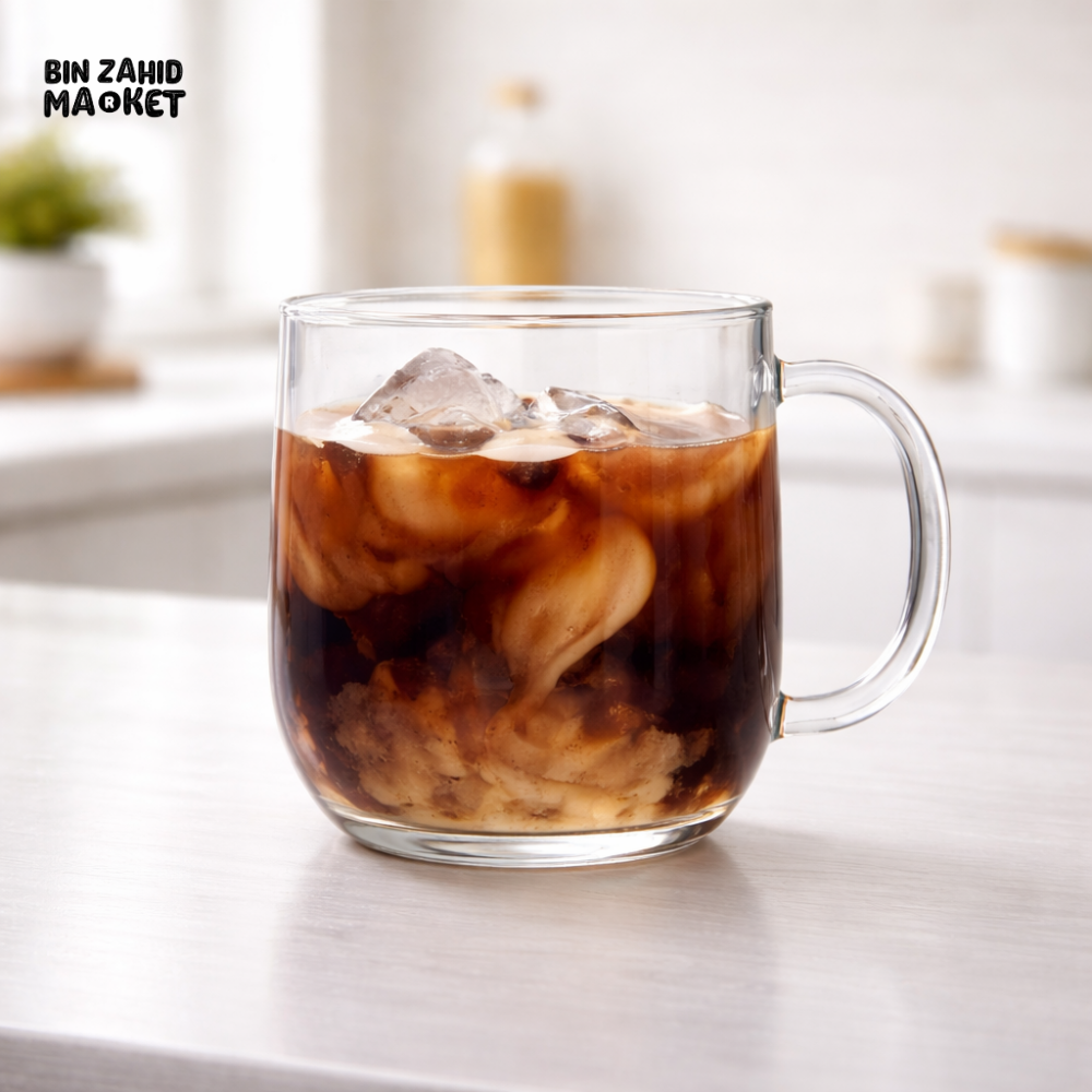 DANNY HOME PREMIUM 500ML HEAT-RESISTANT BOROSILICATE GLASS CUP WITH HANDLE CLEAR COFFEE TEA DRINKING MUG XF005-18T