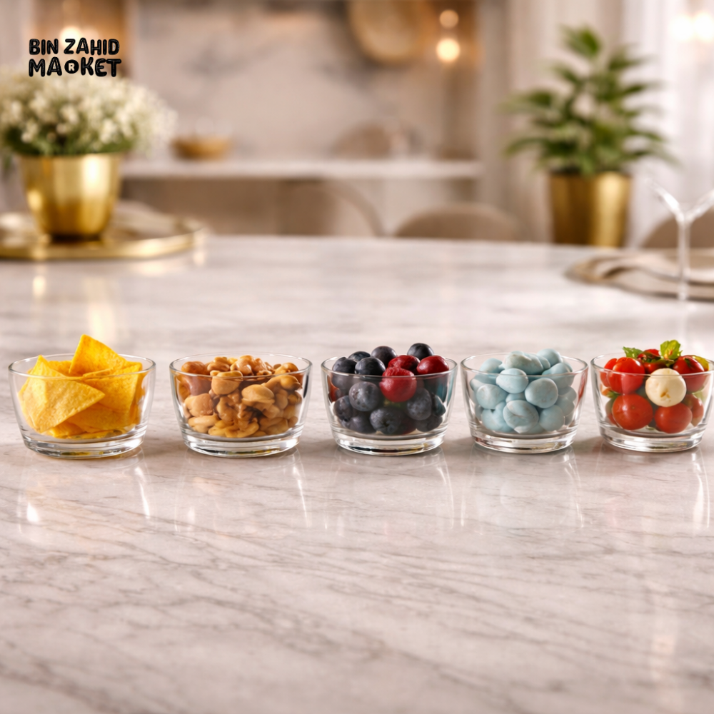 DANNY HOME PREMIUM GLASS SNACK BOWL SET 6 PIECES 230ML -1988-127