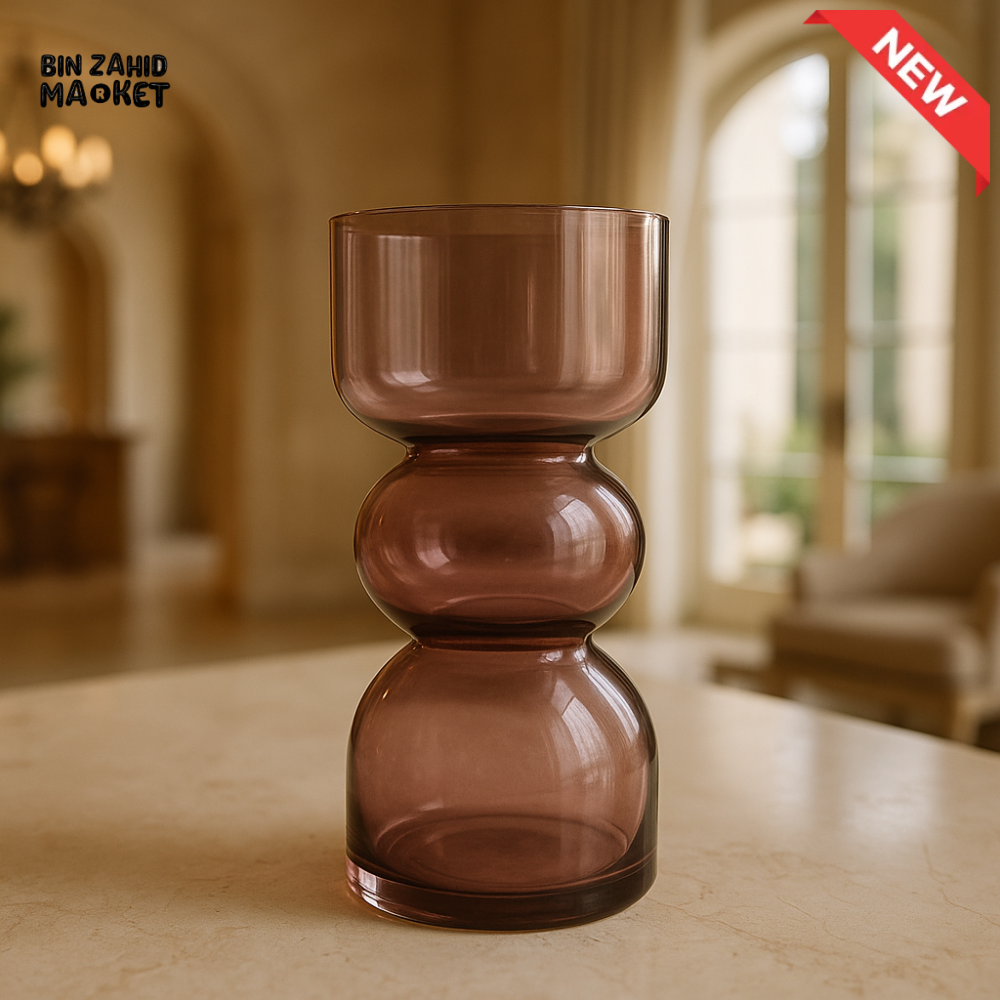 DANNY HOME PURPLE GLASS VASE MODERN DECORATIVE TABLETOP VASE CB 88