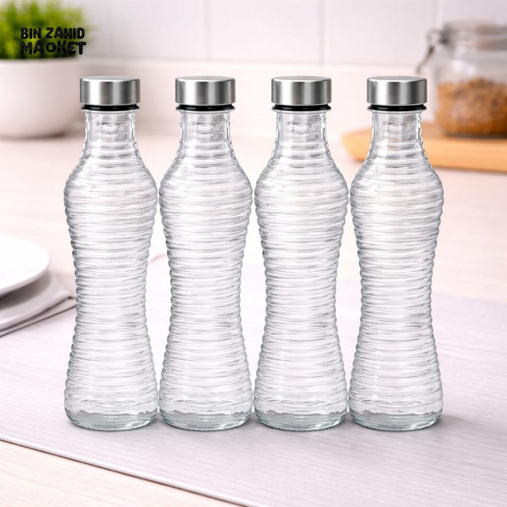 DANNY HOME RIBBED GLASS WATER BOTTLE 1000ML -1966-18