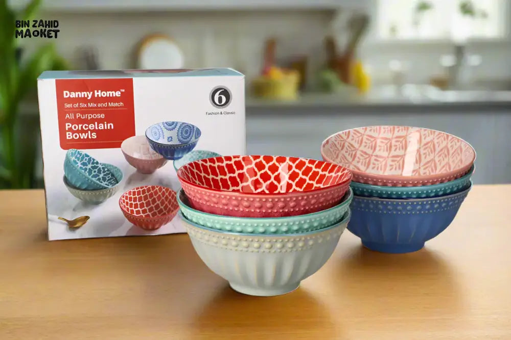 DANNY HOME™ SET OF 6 MIX & MATCH ALL-PURPOSE PORCELAIN BOWLS
