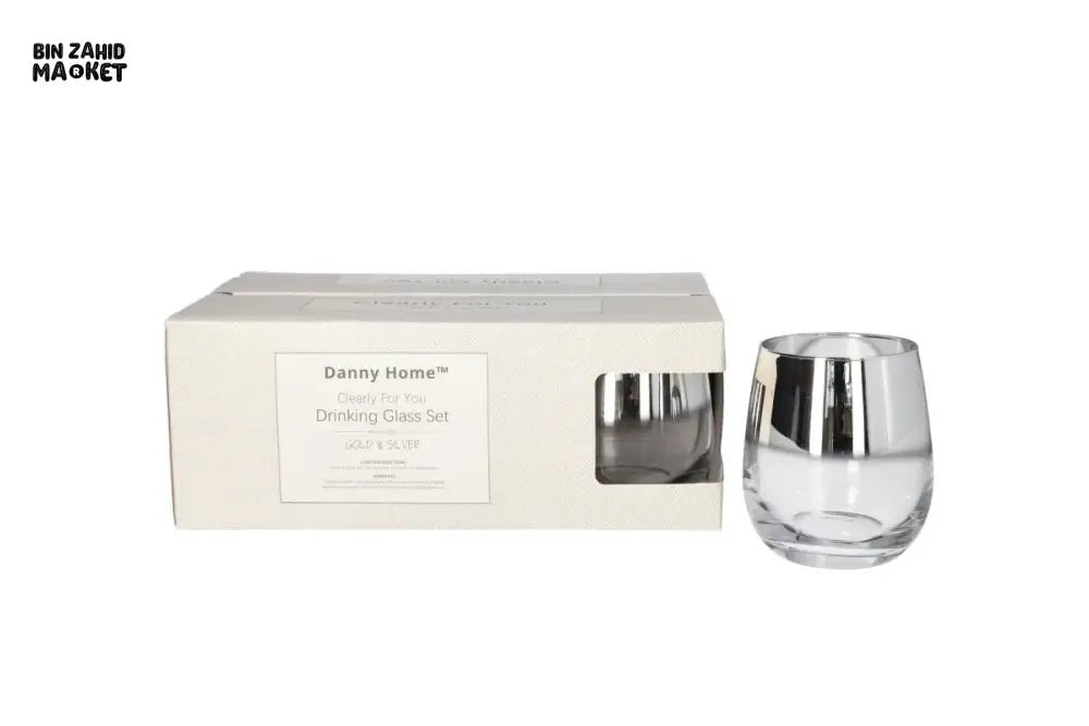 DANNY HOME SILVER RIM GLASS TUMBLER 345ML 6-PIECES -CB15-11