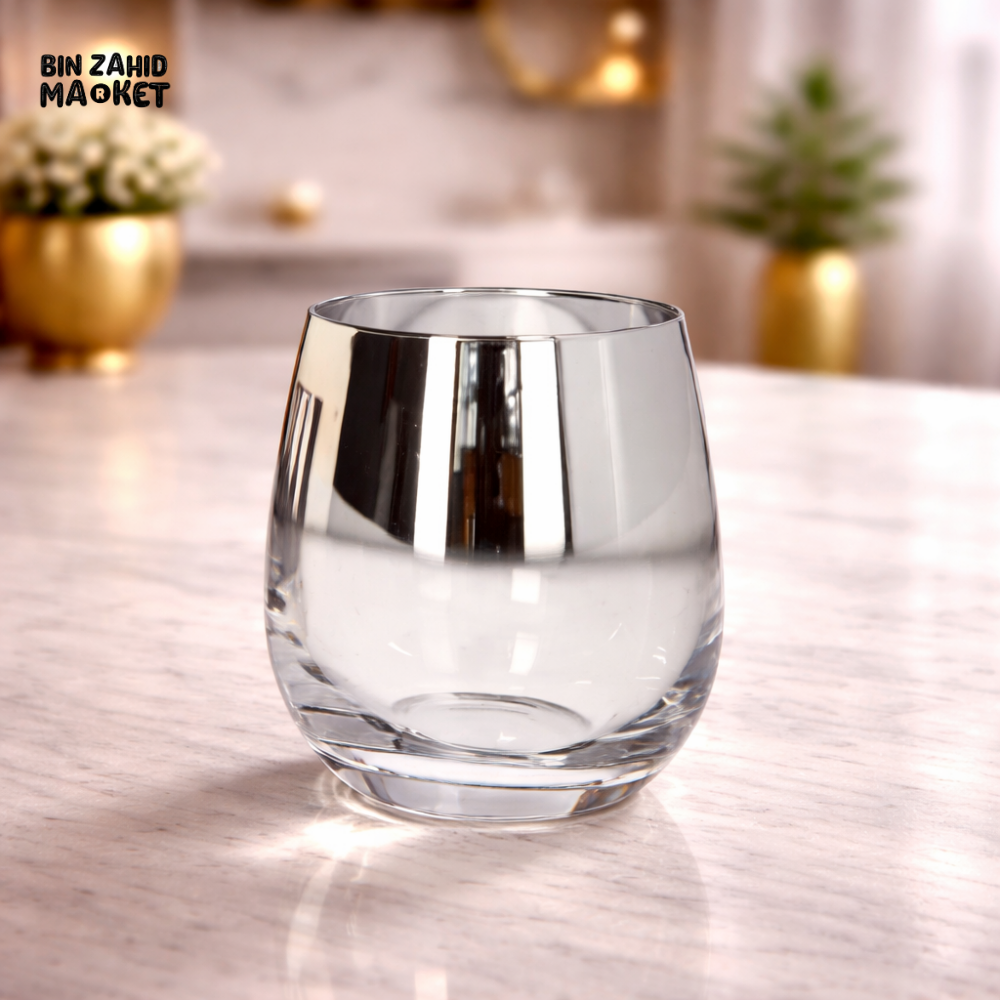 DANNY HOME SILVER RIM GLASS TUMBLER 550ML 6-PIECES -CB15-05