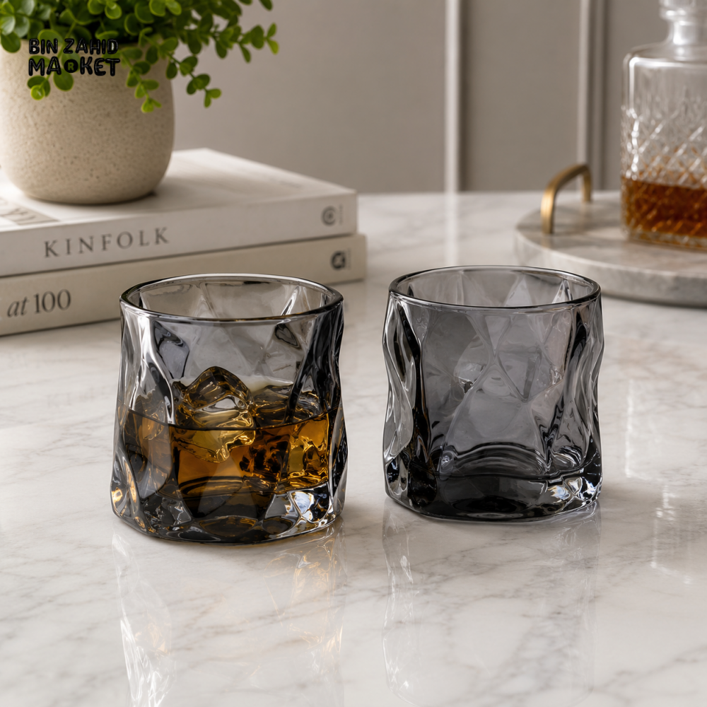 SMOKED CRYSTAL GLASS TUMBLER SET 300 ML – 1988-53