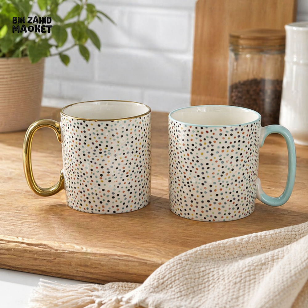 DANNY HOME SPECKLED CERAMIC COFFEE MUG 2PCS GIFT SET 310ML MODERN DRINKWARE BZ01-64-2