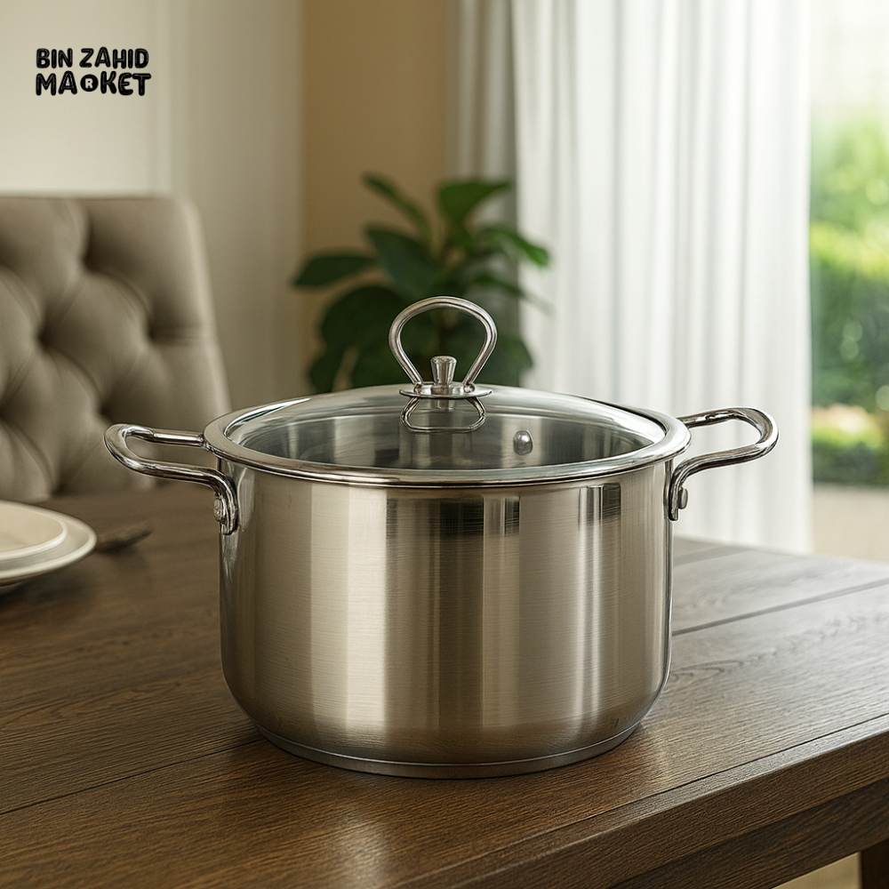 DANNY HOME STAINLESS STEEL COOKING POT WITH GLASS LID 20CM