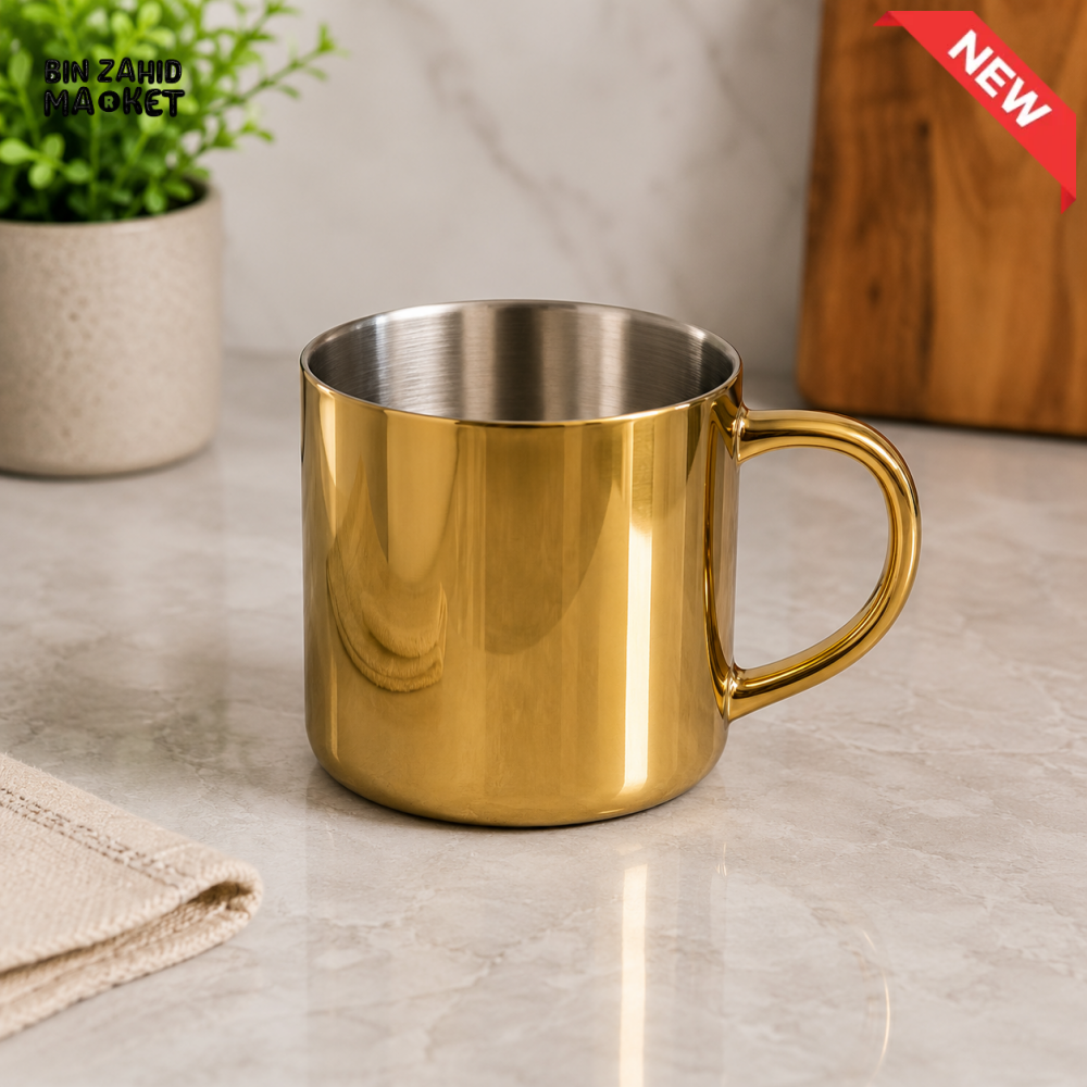 DANNY HOME STAINLESS STEEL GOLD COFFEE MUG 400ML – SS49-02G