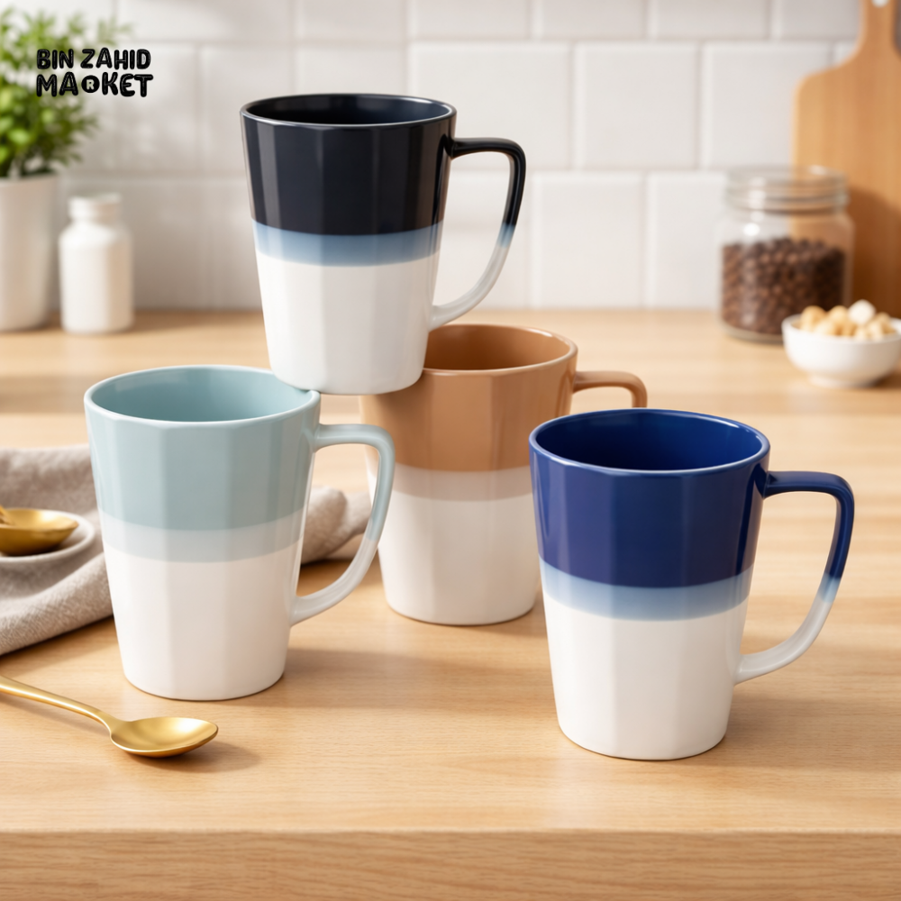 DANNY HOME TWO-TONE CERAMIC COFFEE MUG 400ML MODERN GRADIENT DRINKWARE CUP T01-58