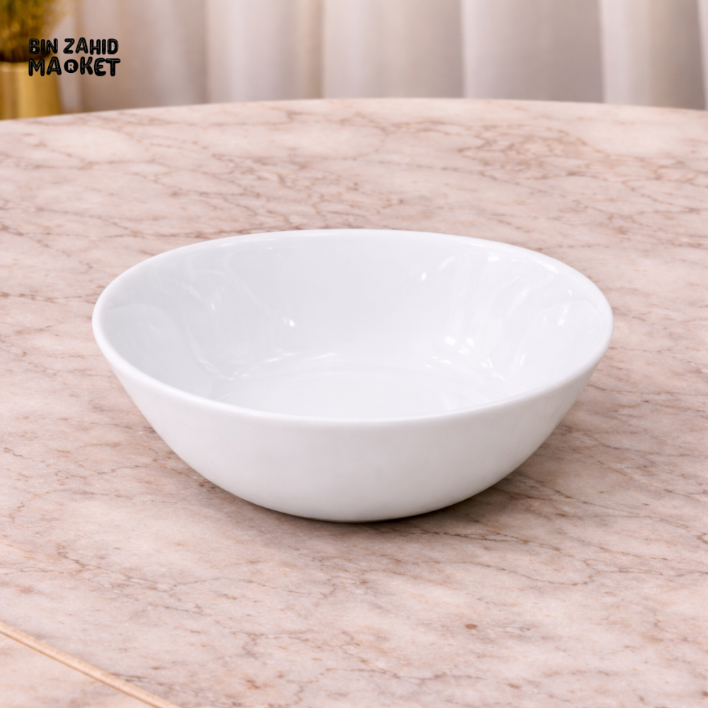 DANNY HOME WHITE OPAL SALAD BOWL 7.5CM– ELEGANT MODERN SERVING BOWL FOR SALAD FRUITS & DINING TABLEWAREN - LFW75