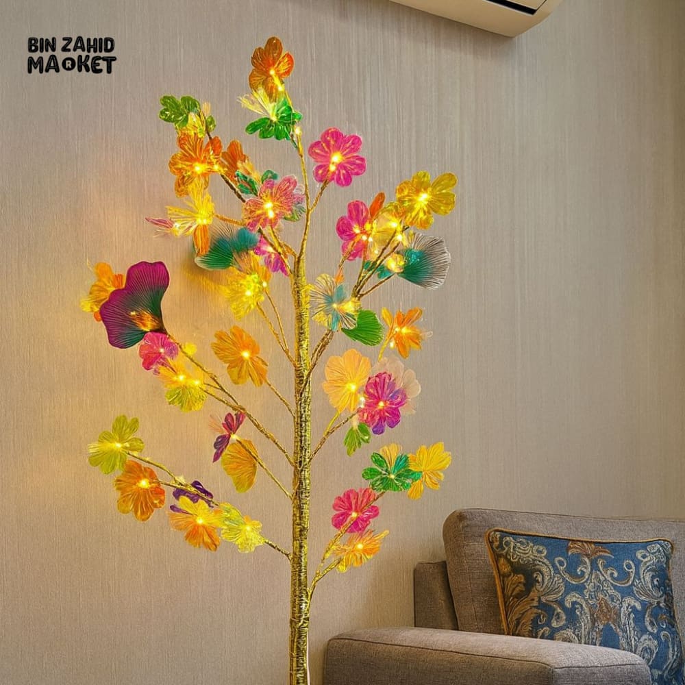 DECORATIVE LED FLOWER TREE – COLORFUL ACRYLIC PETALS FLOOR LAMP