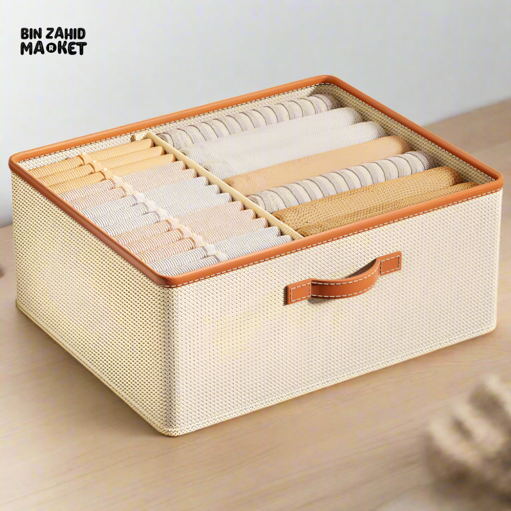 DELUXE FOLDABLE CLOTHES ORGANIZER STORAGE BOX – MULTI-PURPOSE DRAWER &
