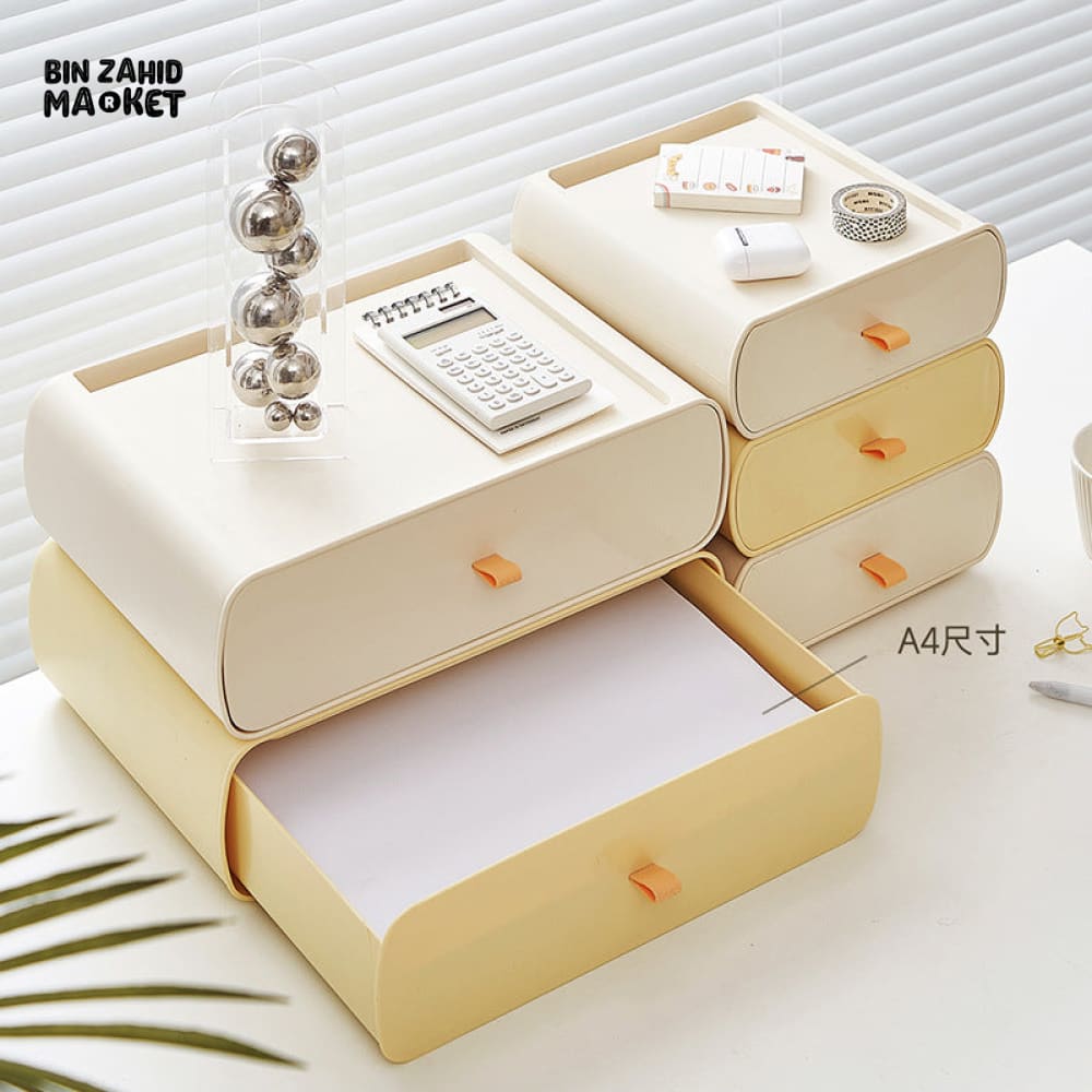 DESKTOP DRAWER STORAGE BOX – MULTI-LAYER DOCUMENT & STATIONERY ORGANIZER FOR OFFICE & HOME USE