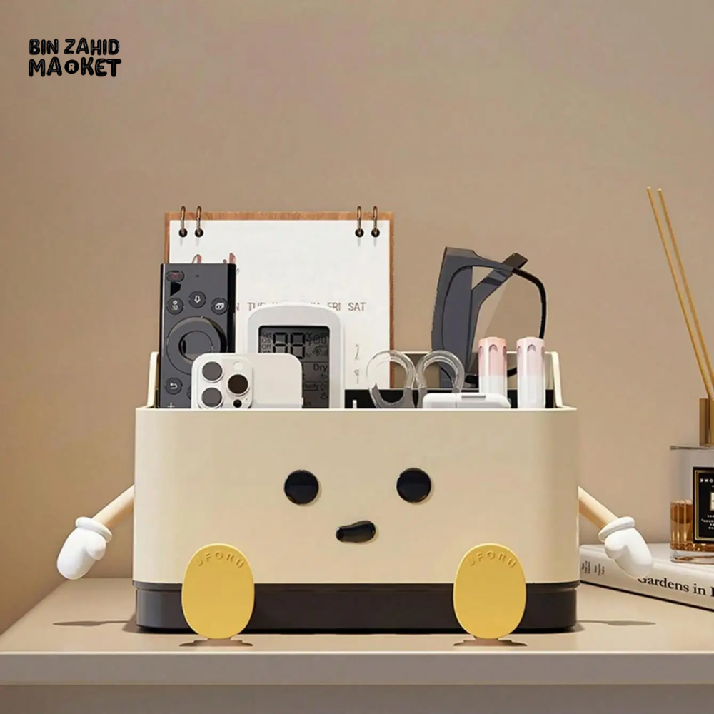 DESKTOP STORAGE BOX LIVING ROOM REMOTE CONTROL & MISCELLANEOUS ORGANIZER OFFICE & DORMITORY STATIONERY COMPARTMENT STORAGE FOR HOME SUPPLIES