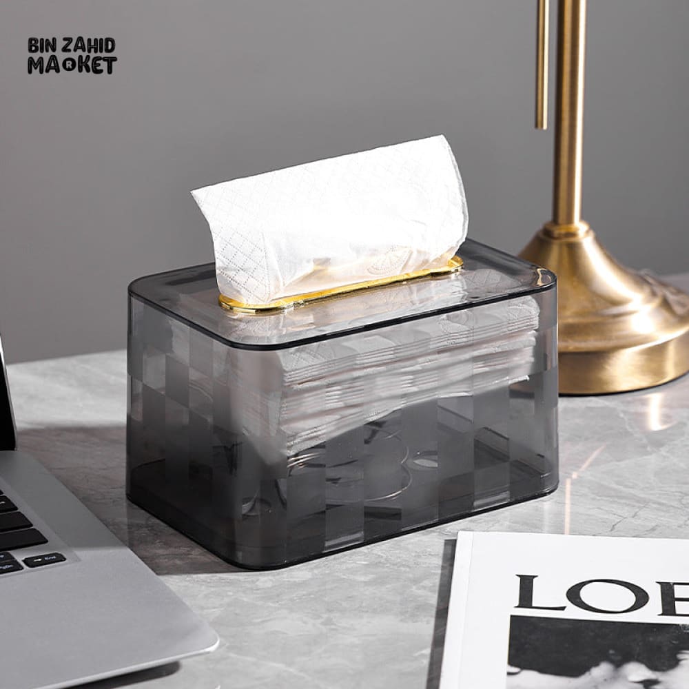 DESKTOP TISSUE BOX COVER DISPENSER – NAPKIN HOLDER FOR CAFE & BEDROOM