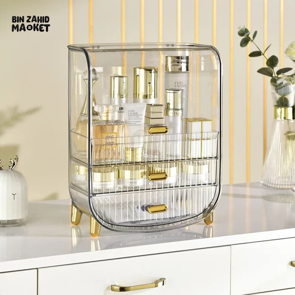 DESKTOP TRANSPARENT COSMETIC STORAGE BOX