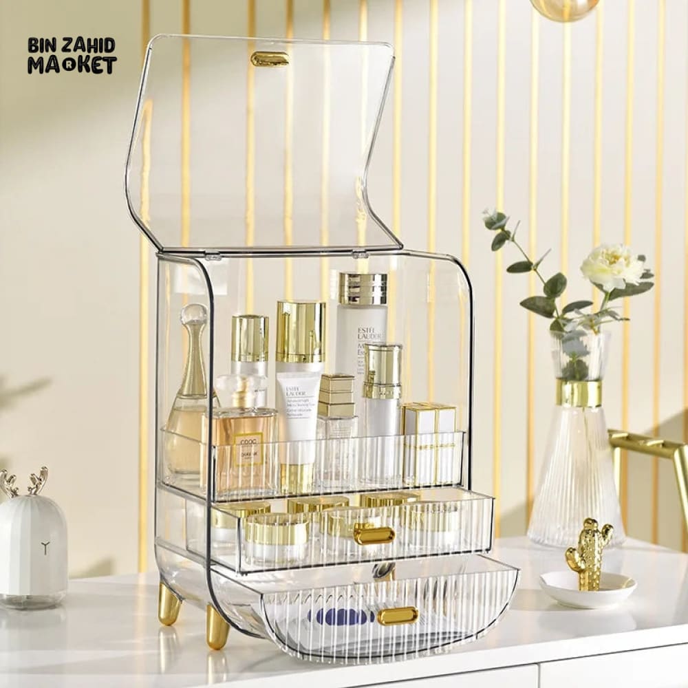 DESKTOP TRANSPARENT COSMETIC STORAGE BOX