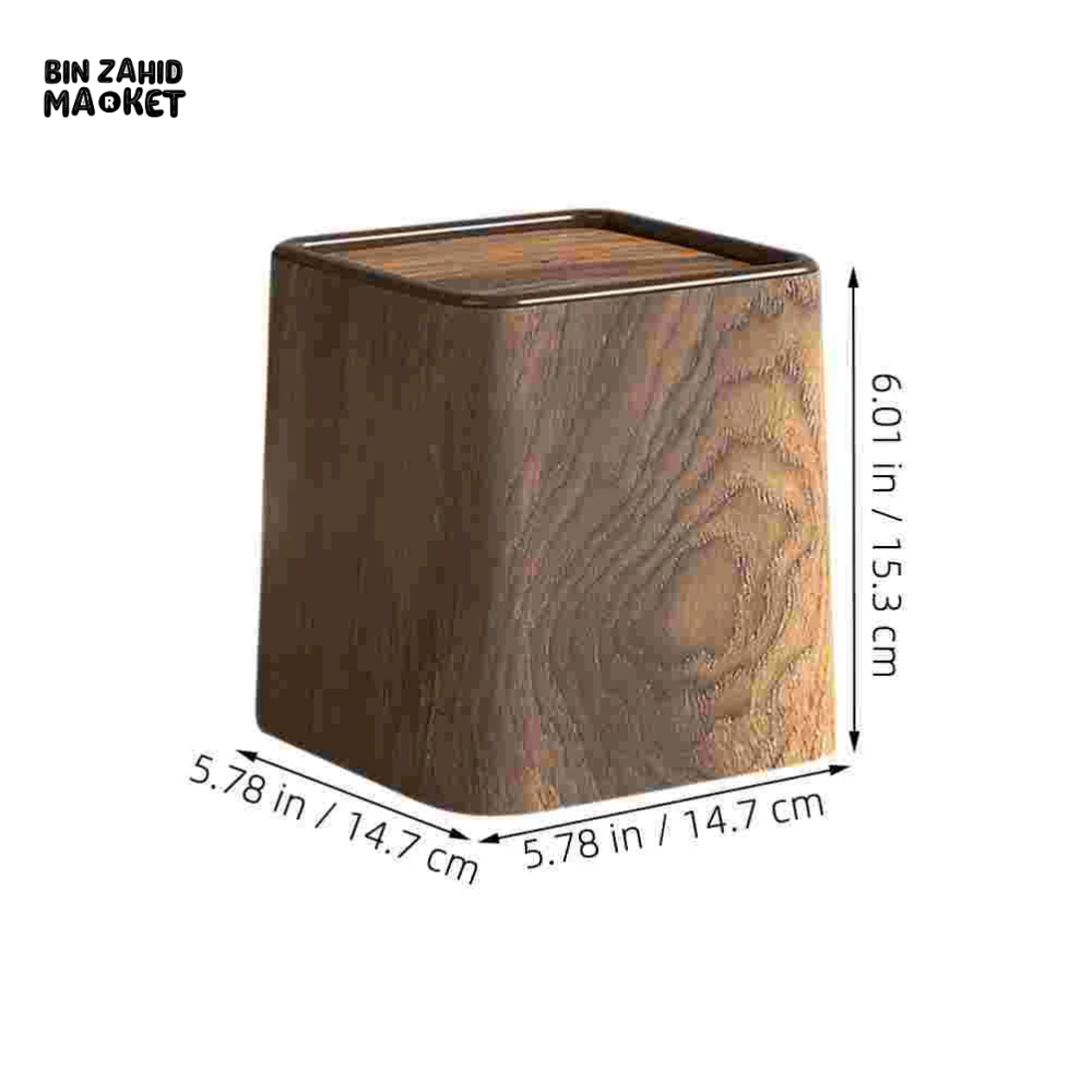 DESKTOP TRASH CAN OFFICE SMALL GARBAGE RETRO WOODEN WASTEBASKET